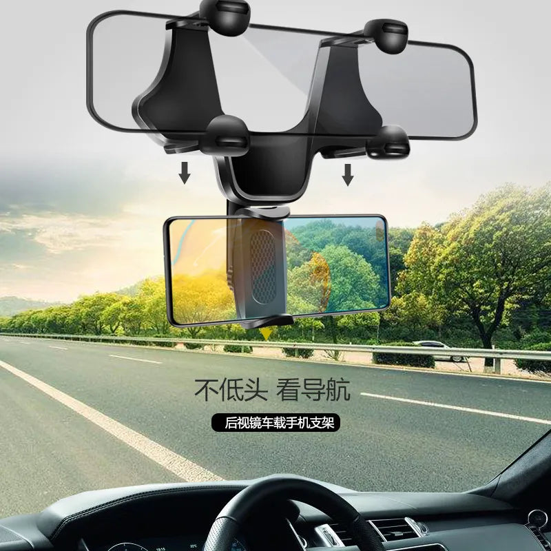 Suporte de telefone para espelho retrovisor de carro 360 °
