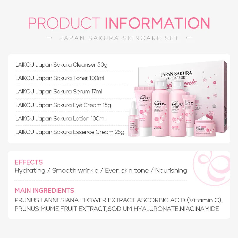 Laikou sakura - kit de cuidados faciais